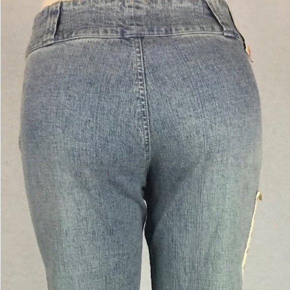 Long Lt.Blue Lee Women’s Jeans Stretch no gap waistband One True Fit Boot Cut - Picture 3 of 11